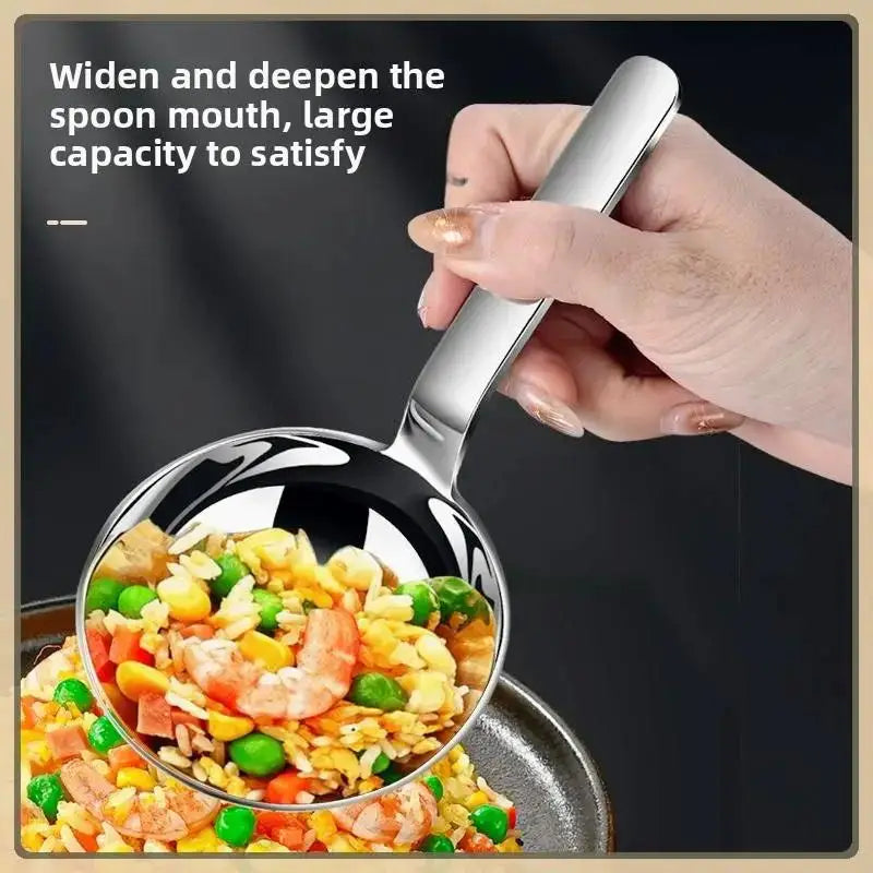 201 Stainless Steel Deepen Tablespoons Soup Ladle Short Handle Large Ramen Bouillon Spoon Kitchen Tableware Cooking Utensils